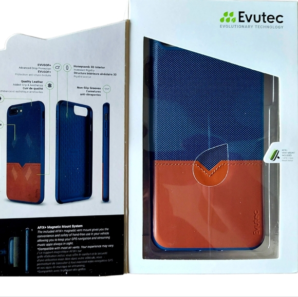 IPhone 8 phone plus case - BLUE/SADDLE - Picture 2 of 3